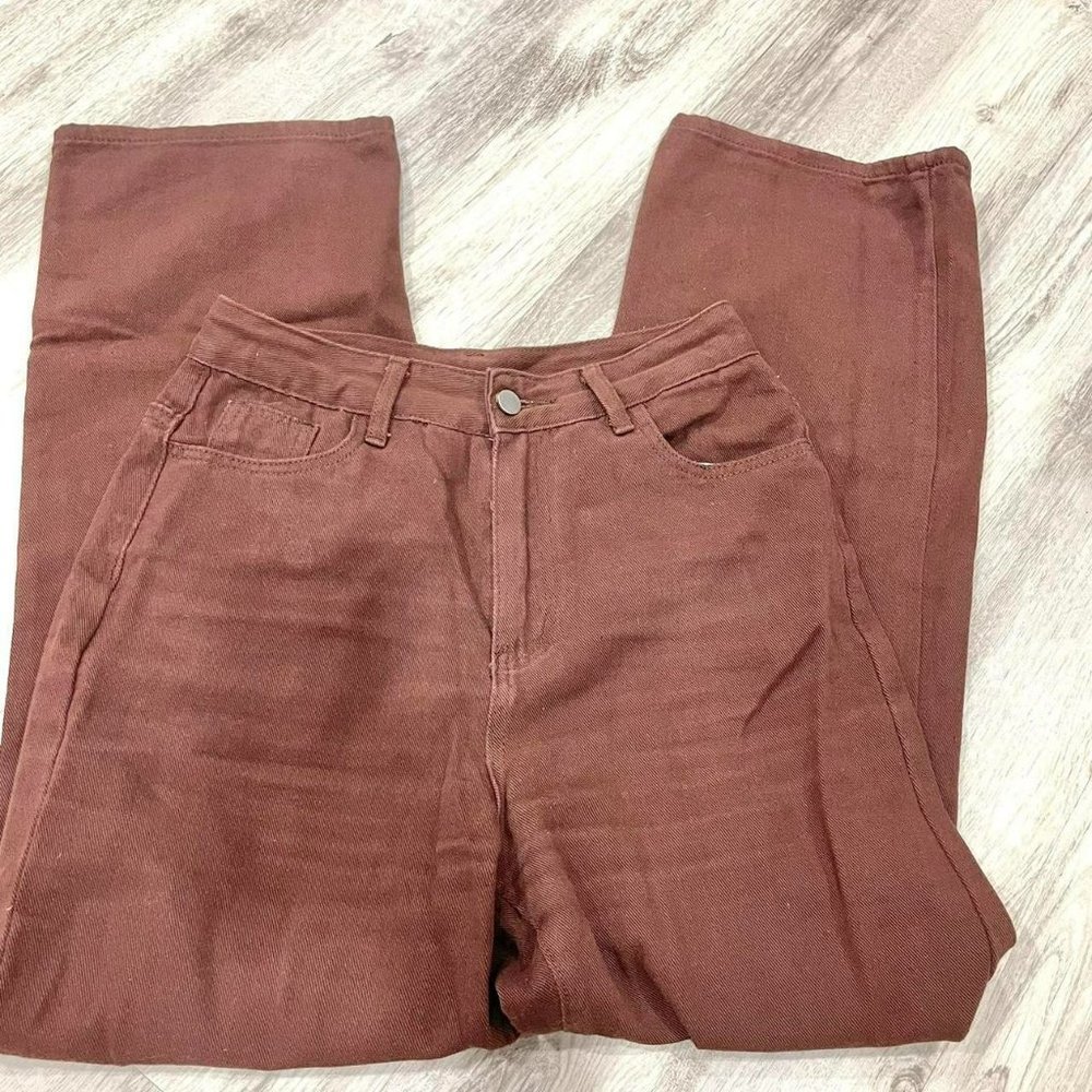 brown jeans
